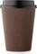 Disposable Coffee Cups, Insulated Ripple Double-Walled Paper Cups with Lids, Brown Geometric, Leak-Proof Drinking Cups for Tea Hot Chocolate Drinks To go coffee cups